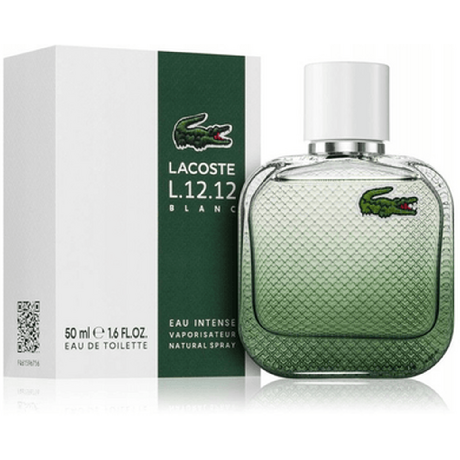 Lacoste Blanc Greem Eau Intense EDT 50ml fragrance bottle and box
