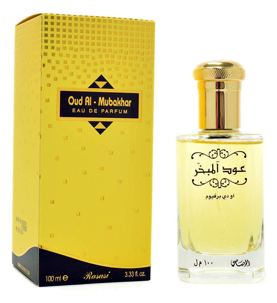 Rasasi OUD Al Mubakhar EDP 3.4oz for men fragrance bottle and box