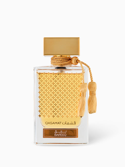 Rasasi Qasamat Bareeq EDP 3.4oz for men fragrance bottle and box