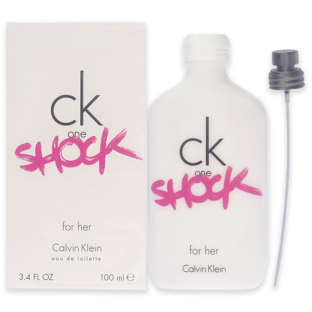 Calvin Klein Ck One Shock EDT 3.4oz for Women fragrance bottle and box