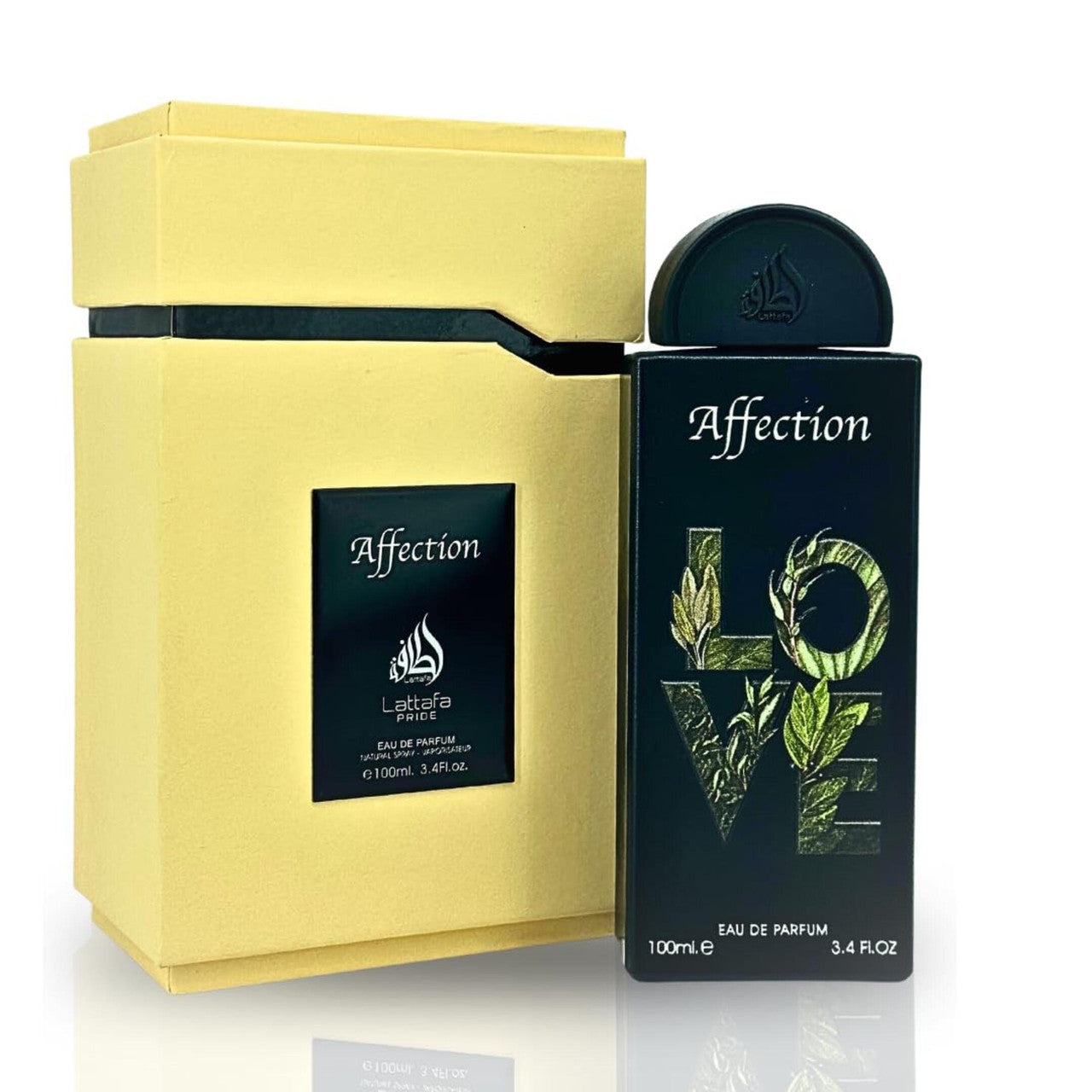 Lattafa Pride Affection EDP 3.4oz unisex fragrance bottle and box