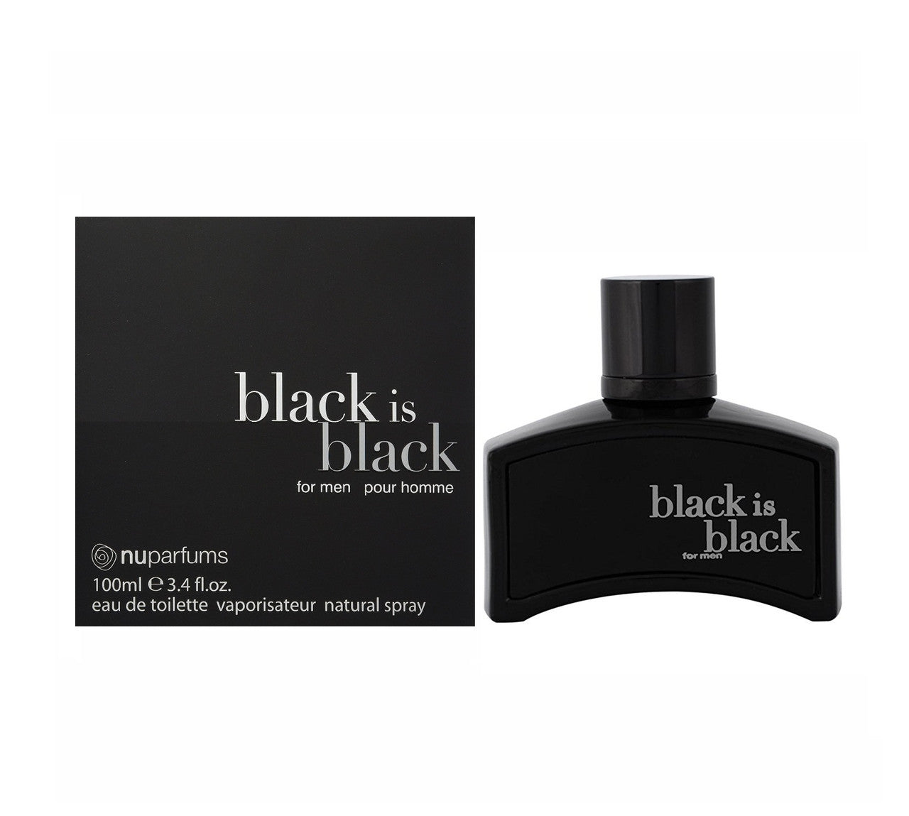Private Label Black Is Black EDT 3.4oz for men fragrance bottle and box