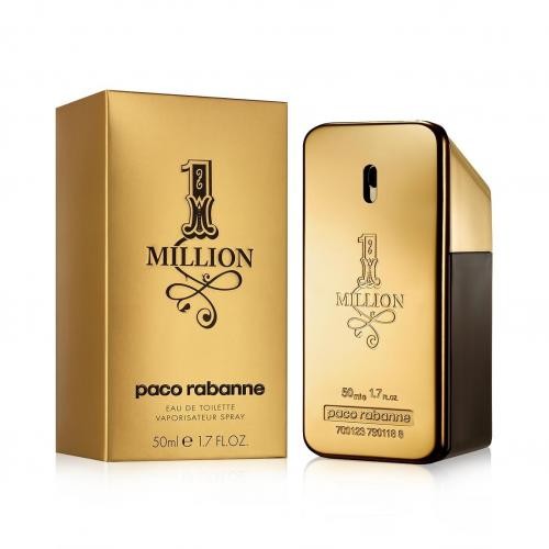 Paco Rabanne 1 Million EDT 1.7oz for men fragrance bottle and box