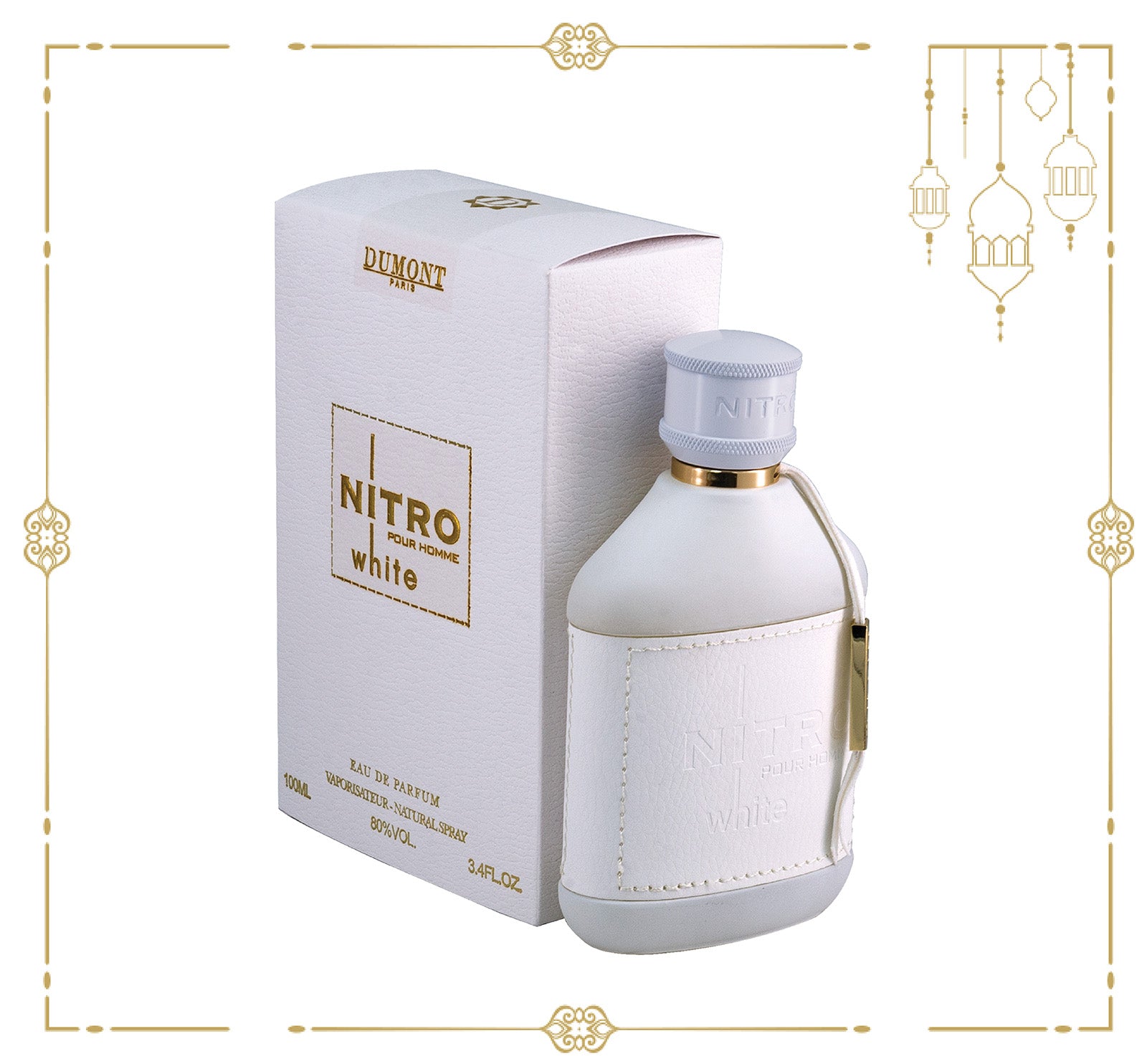 Dumont Nitro White EDP 3.4oz fragrance bottle and box