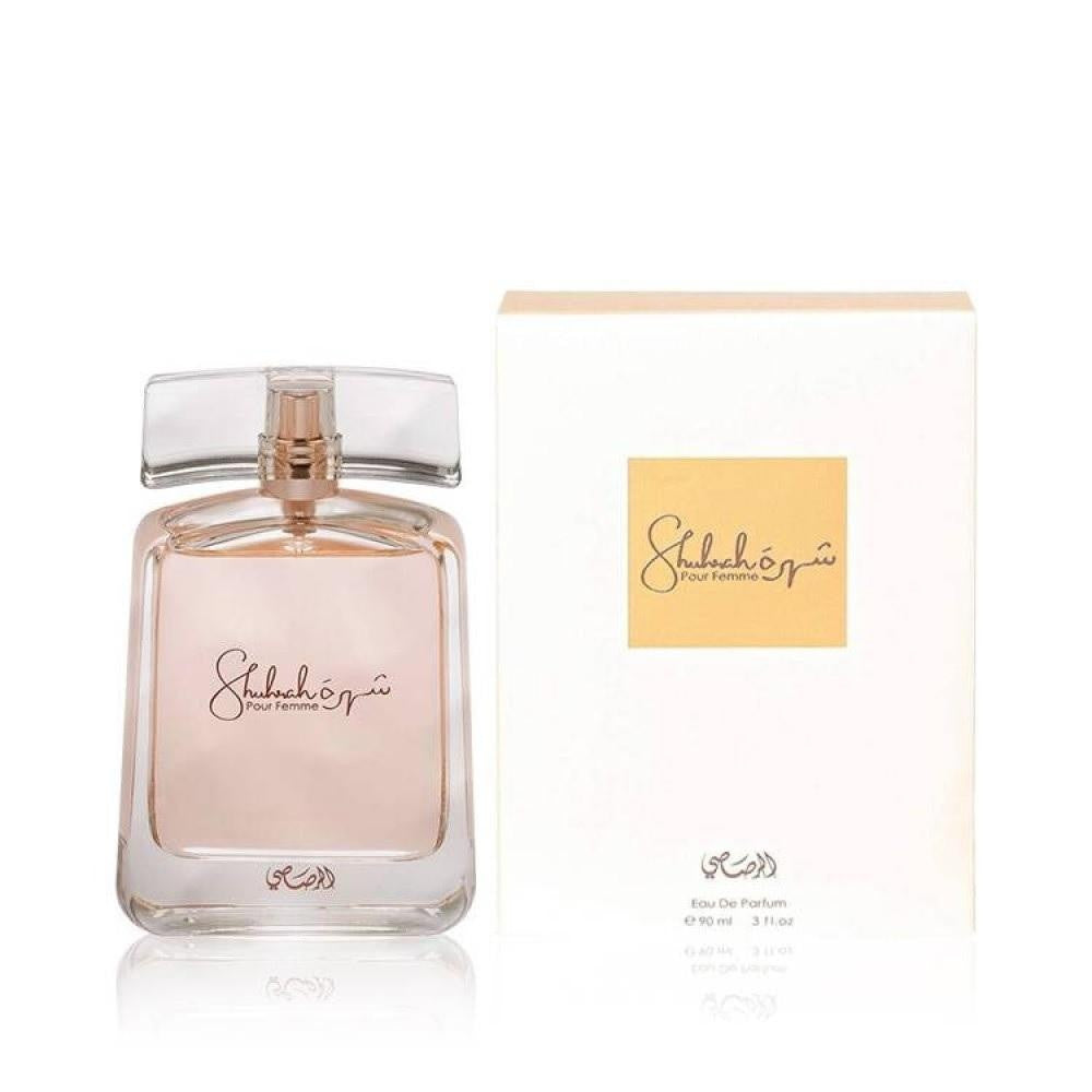 Rasasi Shuhrah EDP 3oz for women fragrance bottle and box