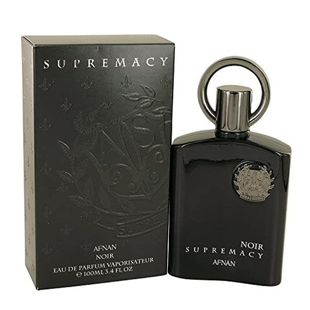 Afnan Supremacy Noir EDP 3.4oz for men fragrance bottle and box