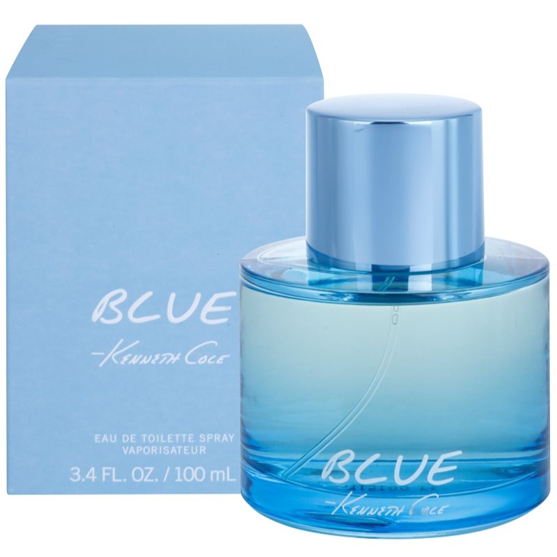 Kenneth Cole Blue EDT 3.4oz for men fragrance bottle and box