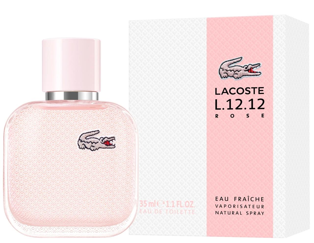 Lacoste Eau de L.12.12 Rose Eau de Toilette 1.1 oz for Women fragrance bottle