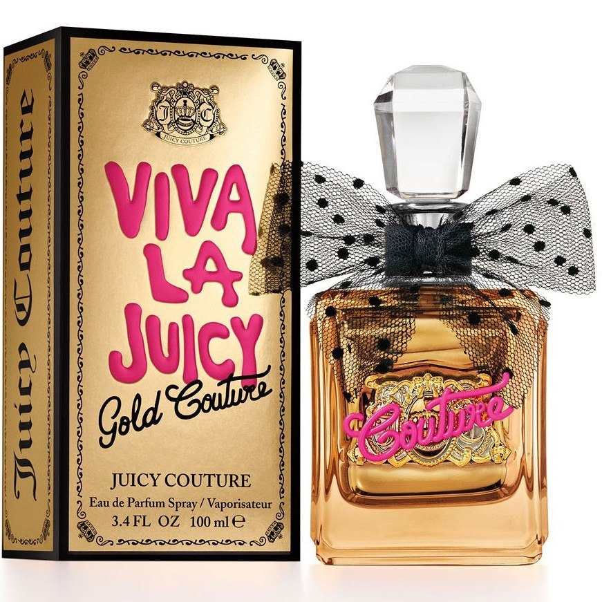Juicy Couture Viva la Juicy Gold Couture EDP 3.4oz for women fragrance bottle and box